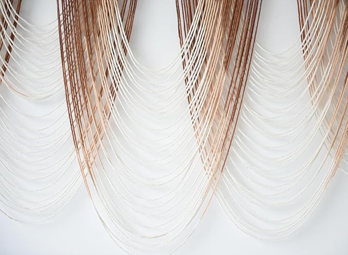 IOWER Macrame Wall Hanging Brown Dip-Dyed Large Macrame Wall Decor For Living Room Boho Fiber Art for Office Decoration 57" W x 41" L
