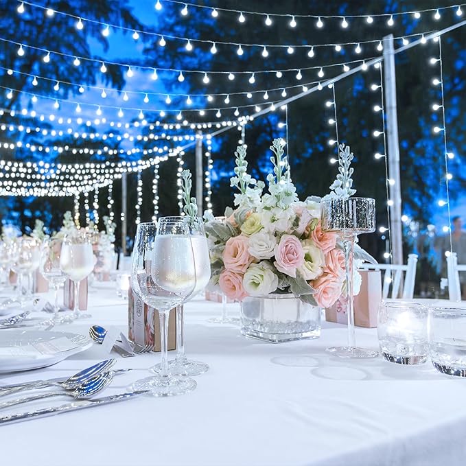 JMEXSUSS 100ft Globe String Lights Indoor Outdoor Waterproof, 200 LED White Christmas Fairy Lights Plug in with Remote, Connectable Hanging Lights for Bedroom Tent Camping Patio Wedding Garden Decor