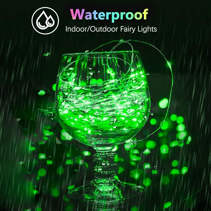 4 Pack 20FT 60LED Halloween Battery Operated Fairy Lights with Timer, Waterproof Battery String Lights Outdoor Indoor, Battery Twinkle Lights for Bedroom Wedding Birthday Party Halloween (Green)