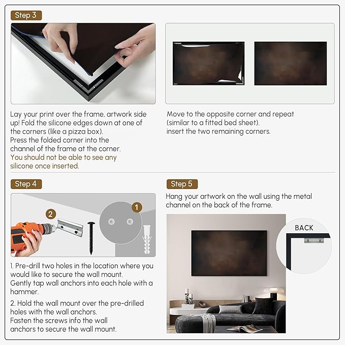 SIGNWIN 36"x60" Extra Large Framed Wall Art Dark Brown Abstract Moody Illustration for Home Living Room Bedroom Decor (Frame Assembly Required)