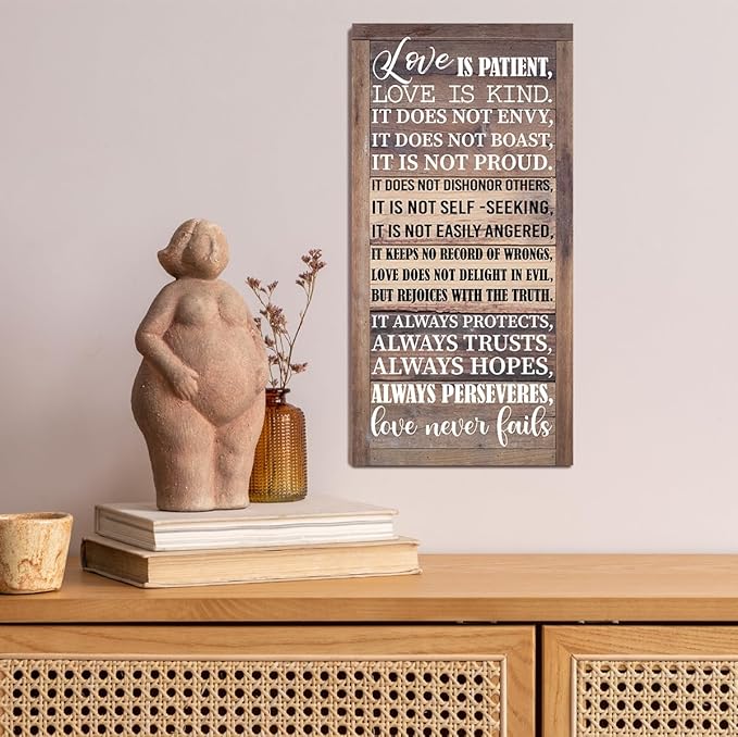 Love is Patient Love is Kind Wall Art, 1 Corinthians 13 Walls Arts, God Wall Decor, Bible Quotes Walls Decor, Christian Gift
