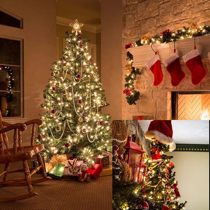 98FT 200 LEDs String Lights Waterproof Fairy Lights 8 Modes with Memory 30V UL Certified Power Supply for Home, Garden, Wedding, Party, Christmas Decoration Indoor Outdoor (Warm White)