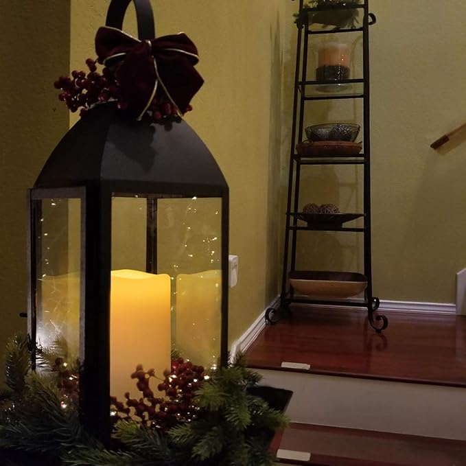 Amagic 2 Pack 6" x 4" Outdoor Plastic Electric flameless Candles with Remote Control and Timer, Battery Operated Flickering LED Pillar Fake Candle for Home, Wedding Decor, Ivory