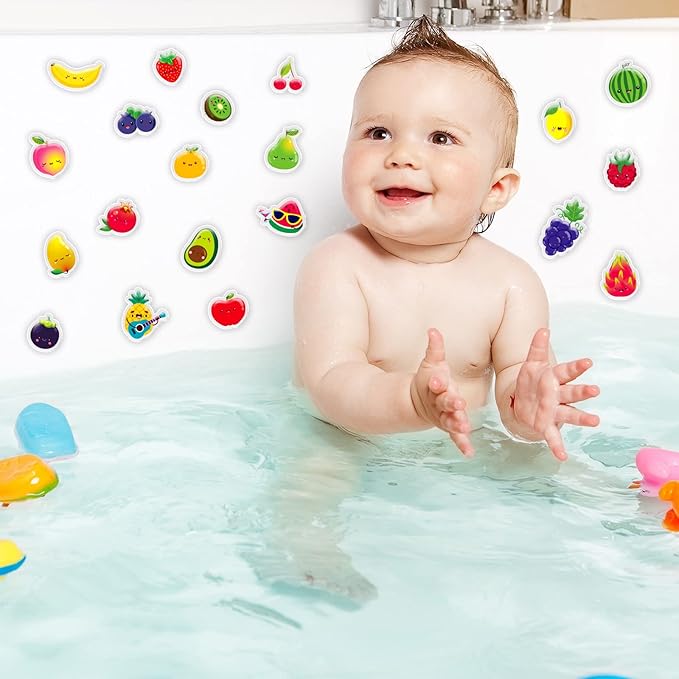 20 PCS Fruits Thick Gel Clings Fruits Window Gel Clings Decals Stickers for Kids Toddlers and Adults Home Airplane Classroom Nursery Party Supplies Decorations Removable and Reusable