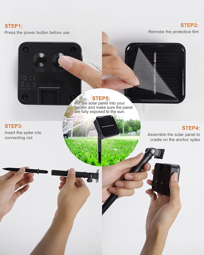 Twinkle Star 2 Pack Outdoor Solar String Lights, Total 80FT 240 LED Solar Powered Halloween Decorative Fairy Lights with 8 Modes, Waterproof Black Wire Light Patio Yard Wedding Party, Purple, 2 Pack