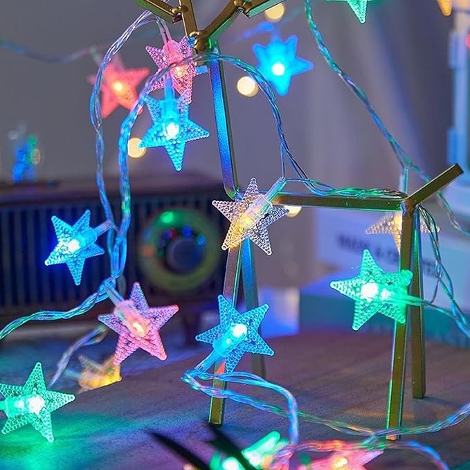 Star String Lights, LED Fairy Christmas Lights with Battery Operated,Waterproof Indoor Outdoor Star Light for Bedroom Tent Loft Bed Patio Party Wedding Holiday Camping Decor