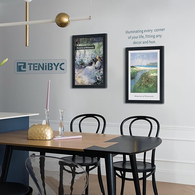 13x19 Picture Frame 3 pk, Textured Black Solid Wood Poster Frame, HD Tempered Glass, Wall Gallery Frame