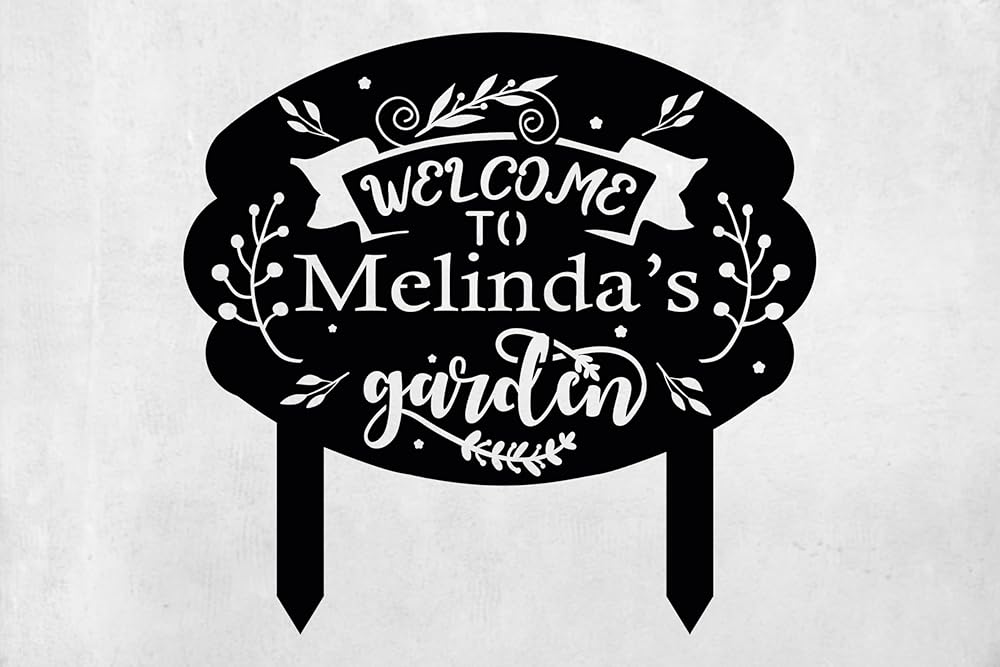 Personalized Metal Garden Sign with Stake, Custom Garden Decor for Outdoor, Custom Family Name Sign, Patio Decorations, Lawn Art, Farmhouse Decorative, Housewarming Gift (CstmDesign10)