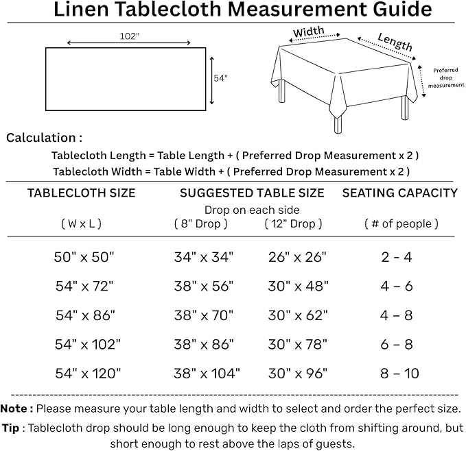 Solino Home Linen Tablecloth 54 x 102 Inch - 100% Pure Linen Fall Harvest Plaid Table Cloth for Rectangle Tables - Machine Washable Tablecloth for Autumn, Halloween, Thanksgiving