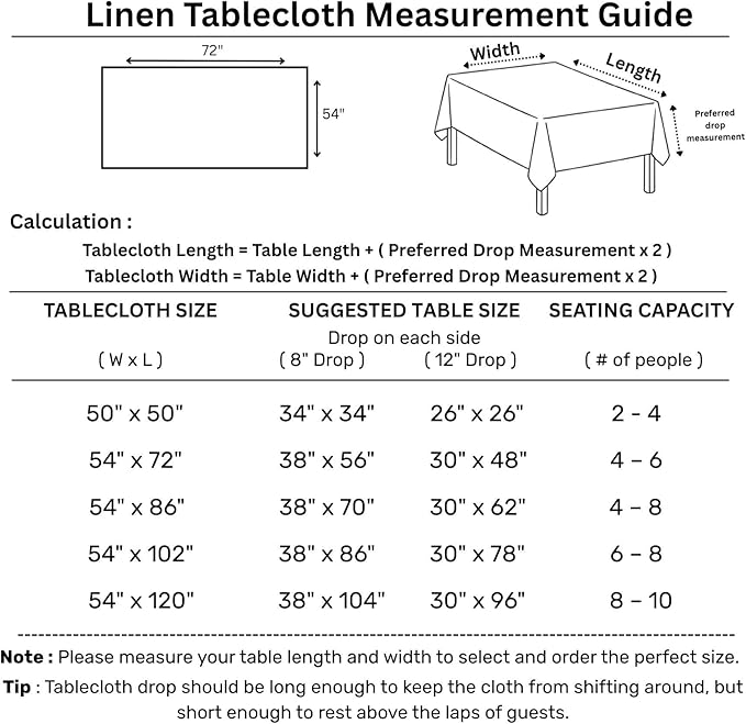 Solino Home Linen Plaid Tablecloth 54 x 72 Inch - 100% Pure Linen Fall Harvest Table Cloth for Rectangle Tables - Machine Washable Tablecloth for Autumn, Halloween, Thanksgiving