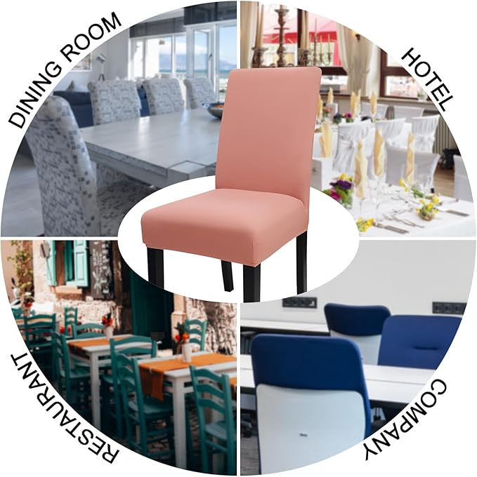 JQinHome Terra Cotta Chair Covers for Dining Room Set of 2, High Stretch Removable Washable Parsons Chair Slipcover for Home Party Hotel Wedding Ceremony (2PCS,Terra Cotta)