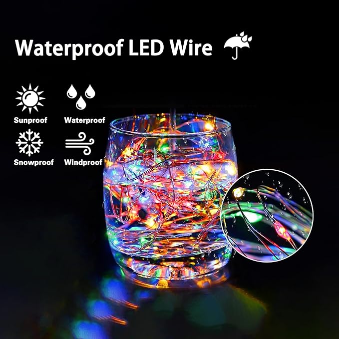 4 Pack Fairy Lights Battery Operated with Remote Control Timer, 26 FT 80 LED String Lights Outdoor Indoor, 8 Mode Twinkle Lights for Christmas Party Wedding Birthday Bedroom Decorations (Multicolor)