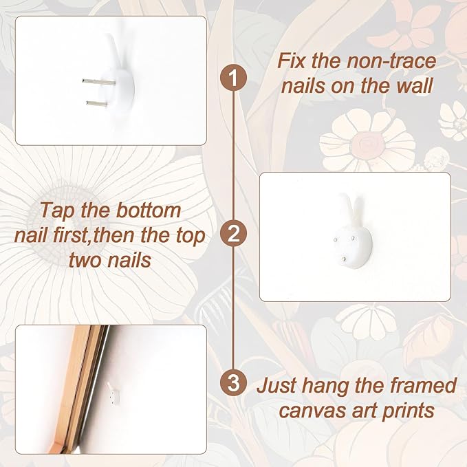 Aurlan Boho Burnt Orange Terracotta Wildflowers Framed Wall Art(24"x36"), 3 PCS Abstract Floral 3D Textured Canvas Artwork, Large Modern Vintage Botanical Nature Art Wall Decor for Home Office Living Room Bedroom