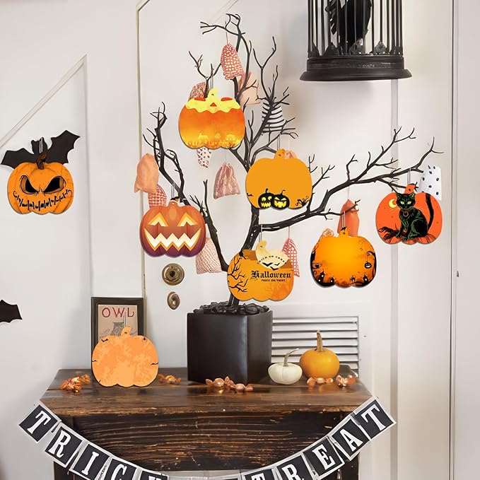 90 Pcs Thanksgiving Pumpkin Wooden Cutouts Unfinished Wood Crafts Pumpkin Wooden Pumpkins Ornaments to Paint Decorations DIY Blank Fall Pumpkin Shapes Discs Halloween 3.9x3.5 Inch