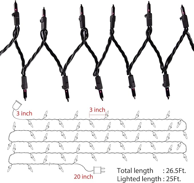 Minetom Halloween String Lights Outdoor 100 Count 25 Feet Incandescent Bulb Mini Lights for Christmas Indoor Garland Party Festival Decoration, Purple