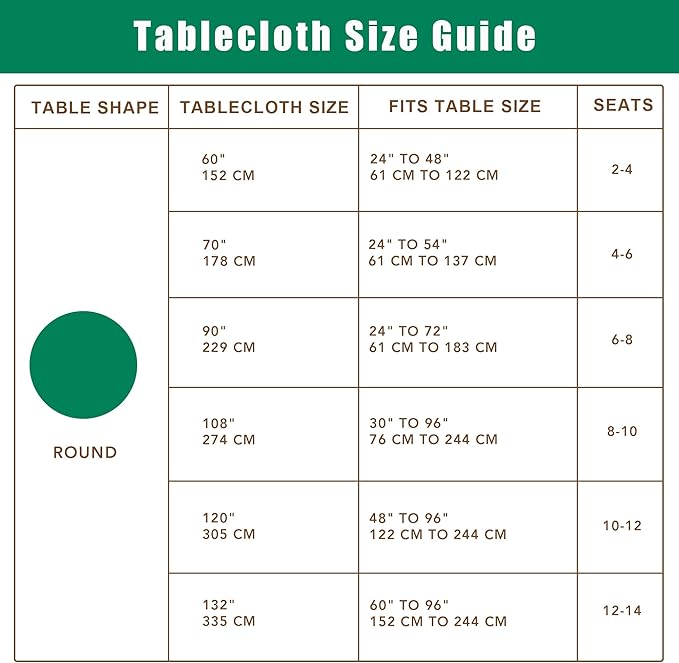 Biscaynebay Textured Fabric Round Tablecloths 108", Natural Water Resistant Table Cloth Circle Folding Table Covers Linen for Dining, Kitchen, Wedding, Parties etc. Machine Washable