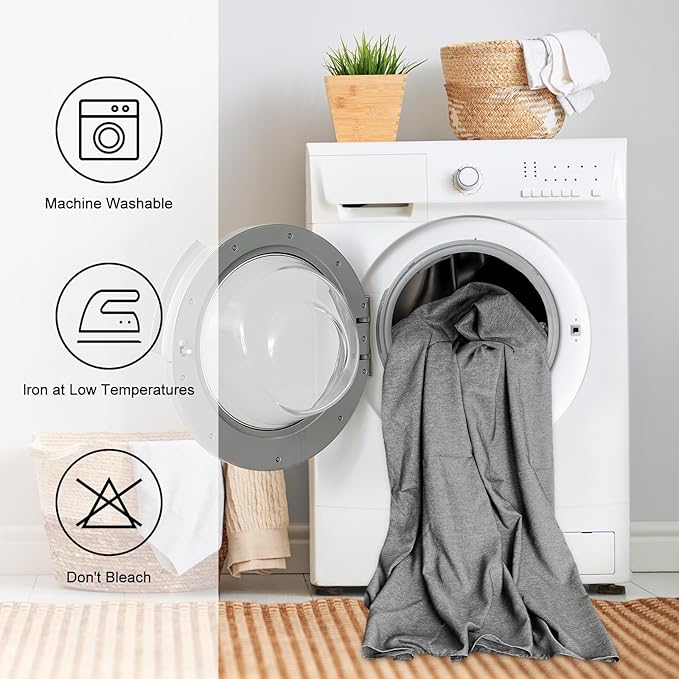 IVAPUPU Textured Linen Table Cloth for Rectangle Table - Grey Tablecloths Rectangular Waterproof Wrinkle Free Wipeable Dining Table Cover for Spring Wedding Birthday Kitchen Decor, 60 x 84 Inch