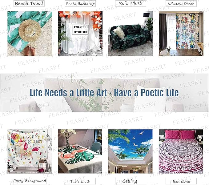 Raven Poem Wall Hanging 51x60 Inches - Crow Tapestry for Living Room, Bedroom, Home, Dorm, Office Decor