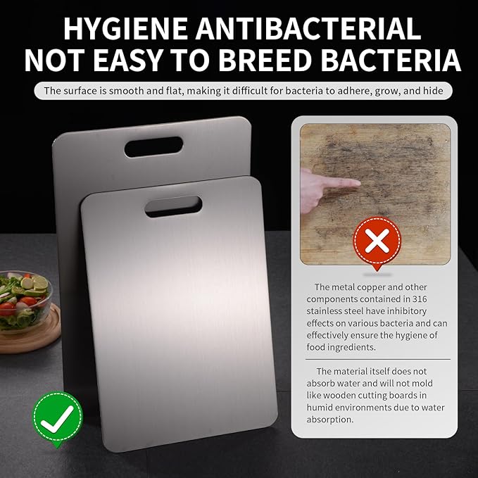 Katuchef Titanium Cutting Boards for Kitchen,Katu Chef Cutting Board,Double-Sided Food-Grade Pure Cut Titanium Chopping Board for Vegetables,FruitsAnd Meat(15.35IN*11.02IN)