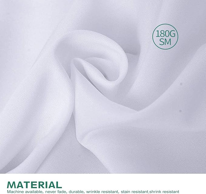 Surmente White Tablecloth for Round Tables, 90-inch Round Table Cloths for Weddings, Banquets, or Restaurants