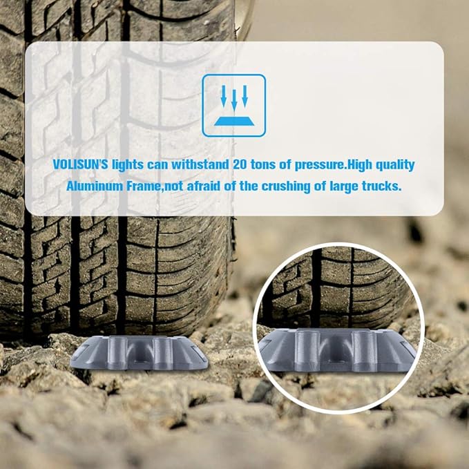 VOLISUN Solar Deck Lights - 20-Pack Led IP67 Waterproof Outdoor Warning Step Lights for Driveway, Sidewalk, Garden Pathway, Yard (Warm White)