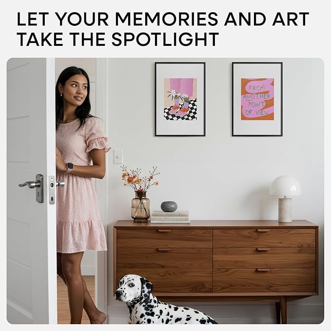 Homeforia 12x18 Picture Frame Black, High End Metal 12x18 Poster Frames with Mat 8.5x11 Photo, 12 x 18 Black Frames Matted to 8.5 by 11 inch Print, 18x12 Thin Frame, Tempered Glass, Wall Kit, Set of 1