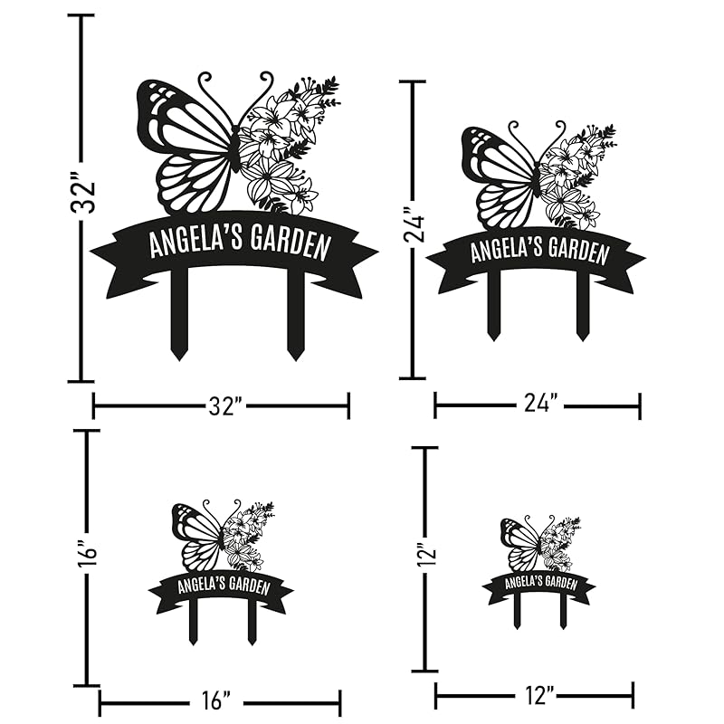 Personalized Metal Garden Sign with Stake, Custom Garden Decor for Outdoor, Custom Family Name Sign, Patio Decorations, Lawn Art, Farmhouse Decorative, Housewarming Gift (CstmDesign7)