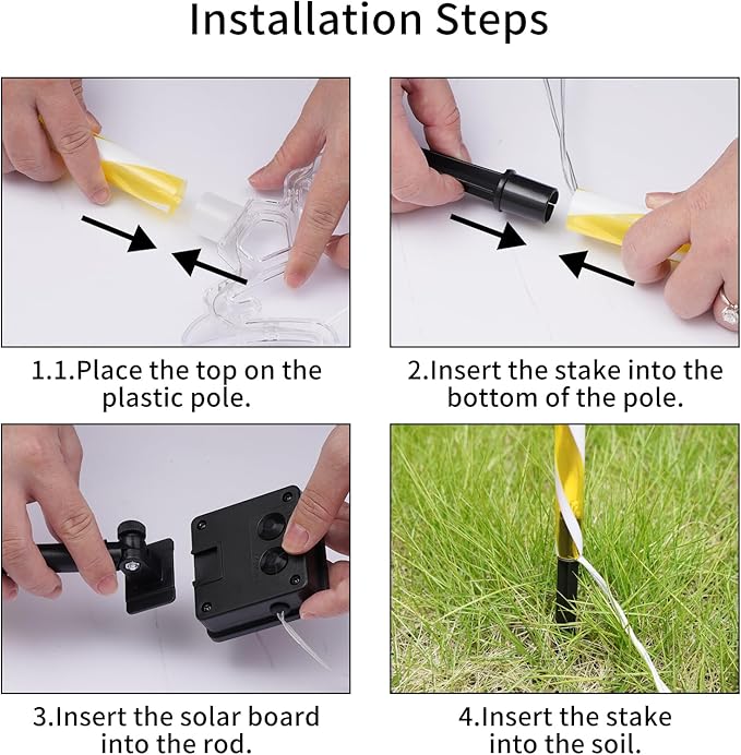Christmas Solar Pathway Lights Outdoor Decorations, 8 Modes Xmas Tree Candy Lights Waterproof Led Garden Stake Light for Walkway Yard Lawn Porch Holiday Decor 5-Pack (Yellow Tube Tree, 5 Pack)