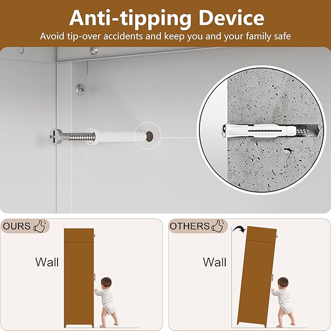 Kitchen Pantry Cabinet, 90" Tall Metal Pantry Cabinet, Food Cupboards with Doors and Shelves, Freestanding Storage Cabinets for Dining, Living Room, 16"D x 32"W x 90"H, White, Assembly Required