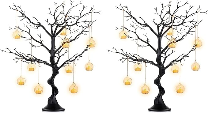 NUPTIO Black Halloween Tree Branch: Artificial 30 inch Tall Manzanita Tree Christmas Centerpiece Wedding Centerpieces for Tables, Decorative Ornament Display Tree for Decoration Weddings (2 Pc)