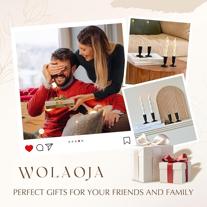 Candle Sticks Holder Decor, Set of 4 Vintage Black Candle Holders, Modern Decorative Tapered Candlestick Holders Centerpiece for Dining Table Centerpiece, Wedding, Party Decor