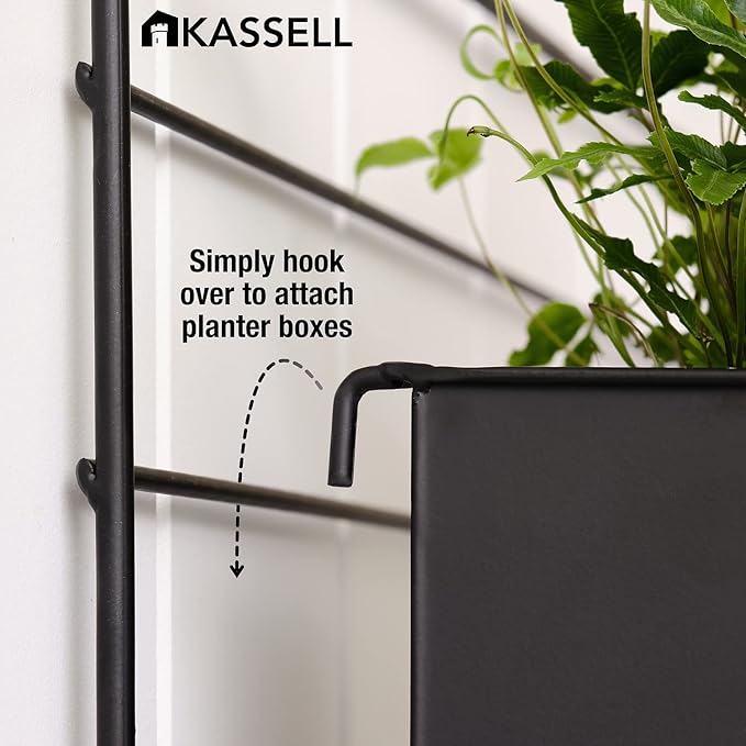 KASSELL Vertical Garden Wall Planter. Wall Mounted for Indoor Outdoor. All Metal Black Vertical Planter with No Assembly Required. Planter for Indoor Plants Flowers, Herbs, Succulents and Plants