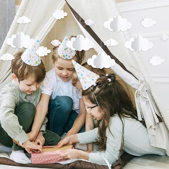 8 Pcs Hanging Clouds for Ceiling - Artificial Cloud Props for Art, Wedding, Bridal Shower, Bedroom