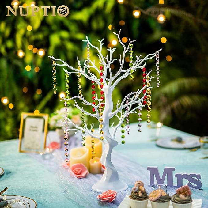 Nuptio Artificial Trees Decorative Trees: 2 Pcs White Twig Trees 22.8in Tall Halloween Decorations Wedding Centerpiece for Tables Fake Easter Tree for Christmas Thanksgiving Birthday Party Decor