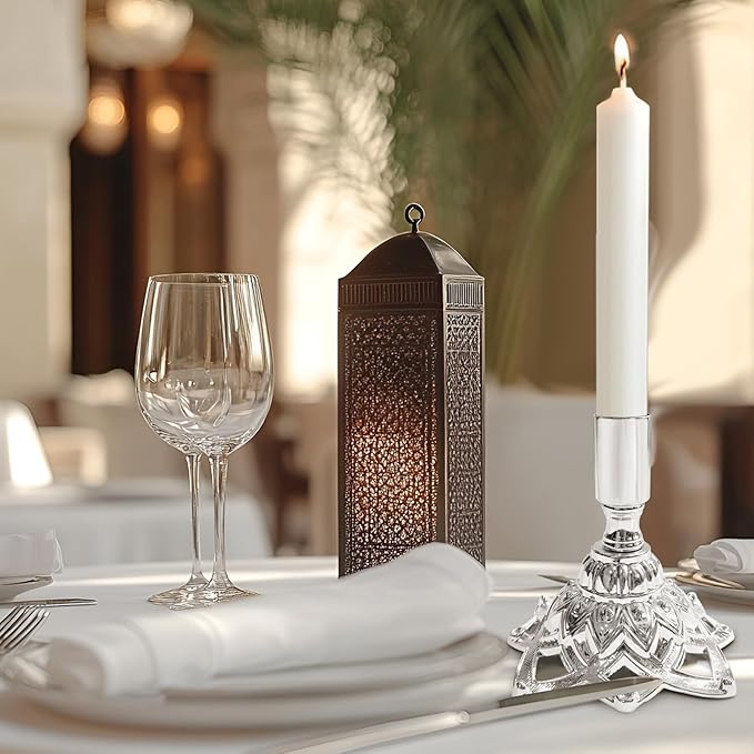 Candlestick Holders,Taper Candle Holder for Candlesticks Silver Plated Candle Metal Stick Candle Holders for Fireplace,Party, Dining,Wedding Decor,Fits 3/4 inch Thick Candle(Set of 6Pcs)