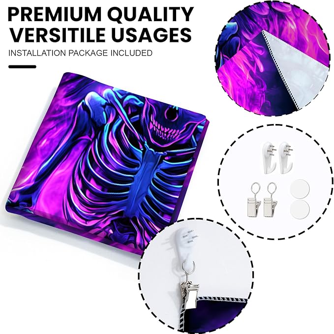 Blacklight Tapestry,WingTapestry Glow In The Dark,UV Reactive Black Light Upright Posters Wall Hanging for Bedroom Dorm Living Room Backdrop Decor (wing14, 59L" x 51W")