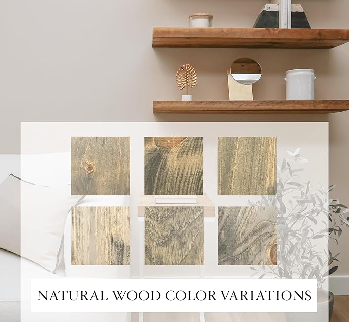 Rustic Shelves with J-Brackets Set of 2, Industrial Shelf, Kitchen Shelves, Solid Wood, Decorative Wall Storage, Heavy Duty, URBANDI (Grey, 48Wx12D)