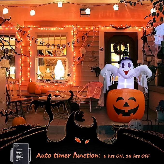 Halloween Orange String Lights Decorations,2 Pack 17.8 Feet 50 LED Battery Operated Mini String Lights with 8 Modes Waterproof for Outdoor Indoor Patio Xmas Tree Holiday Party Christmas Show