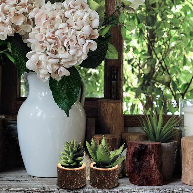 Set of 12 Wooden Tea Light Candle Holders, Personalized Natural Wooden Votive Vintage Tea Light Candle Holders for Rustic Centerpieces for Dining Table Wedding Party (2.36" W*1.65" H)