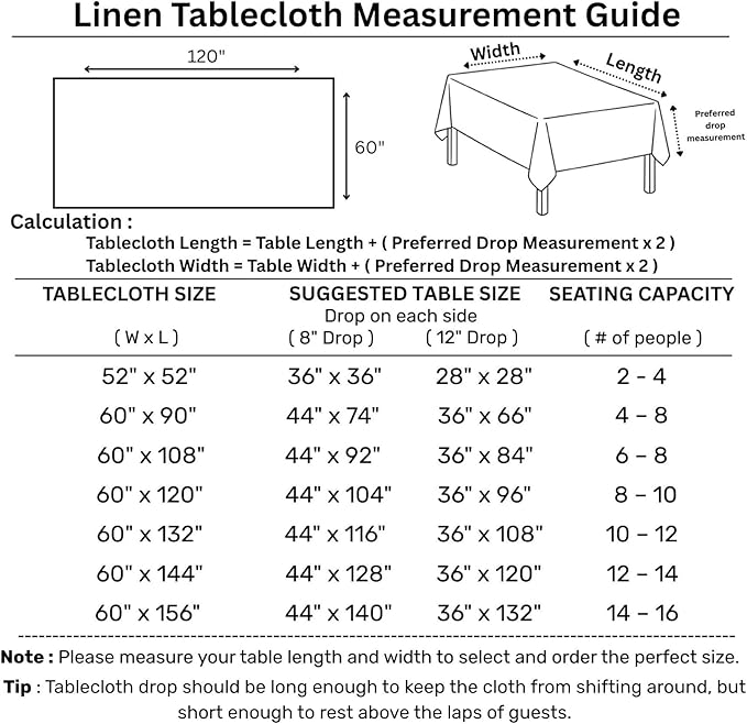 Solino Home Linen Tablecloth 60 x 120 Inch - Narrow Stripe 100% Pure Linen Natural and White Table Cloth for Rectangle Tables - Machine Washable Tablecloth for Fall, Autumn, Thanksgiving