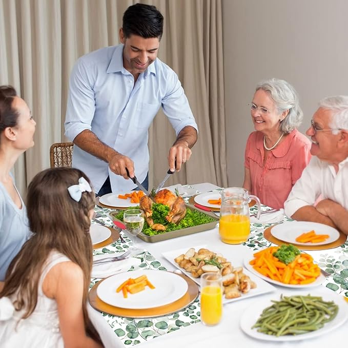 Paper Placemats Disposable 50 Pack Eucalyptus Leaves Placemats 16x 11 Inch Green Leaves Place Mats for Spring Summer Dining Table Wedding Party Supplies