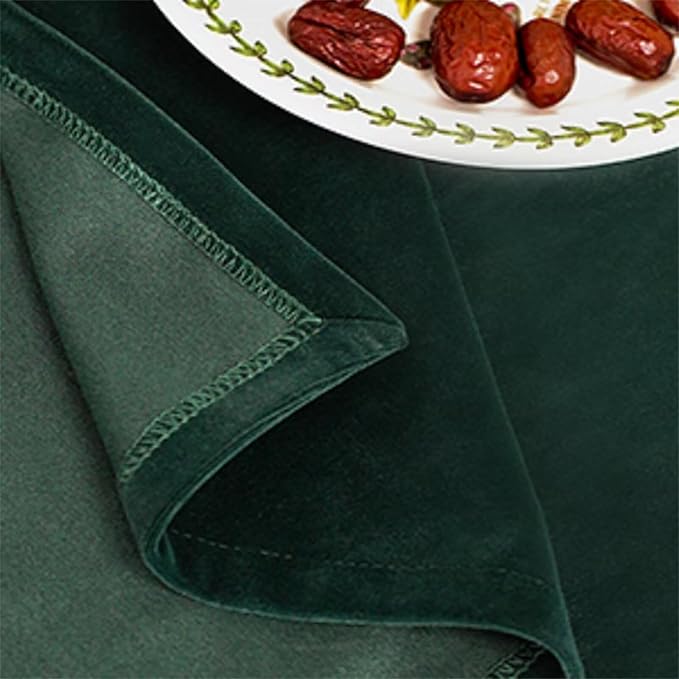 Wool Velvet Large Rectangle Tablecloth, French Luxurious Retro Washable Waterproof Table Cover, Soft Dining Table Cloth for Dining, Kitchen, Wedding, Party, 120''x60'' (Hunter Green)