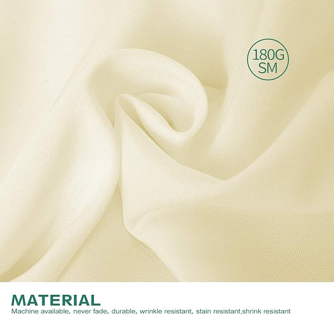Surmente Ivory Tablecloth for Round Tables, 90-inch Round Table Cloths for Weddings, Banquets, or Restaurants