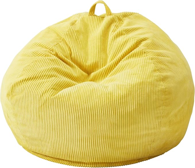 Hobestluk 4.5FT Bean Bag Chair Giant Bean Bag Chair with Filler Included Adult Bean Bag Chairs with Removable Cover for Bedroom Living Room - (Jumbo, Yellow)