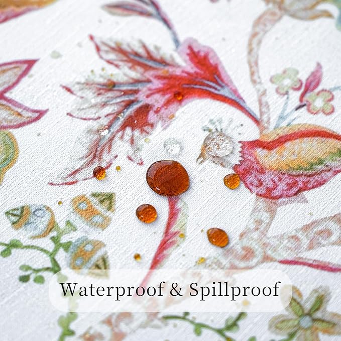 Spring Summer Outdoor Tablecloth 60 x 84 Inch, Rectangular Waterproof Spillproof Table Cloth, Washable Decorative Floral Table Cover for Dining, Farmhouse, Party, Easter - Flowers and Birds