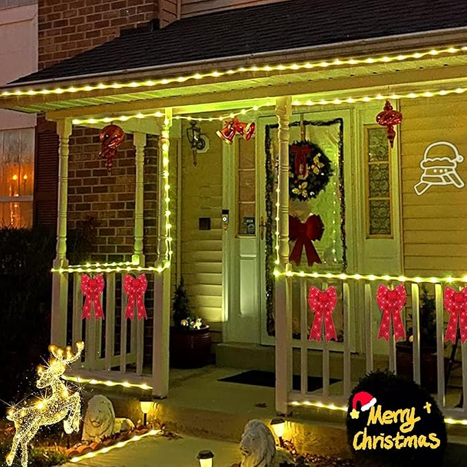 YEGUO 2 Packs Each 33ft 100 LED Solar Rope Lights Outdoor Waterproof, Warm White String Lights for Outside, 8 Modes Fairy Lights in Clear Thin Tube for Camping Fence Patio Garden Trampoline Deck