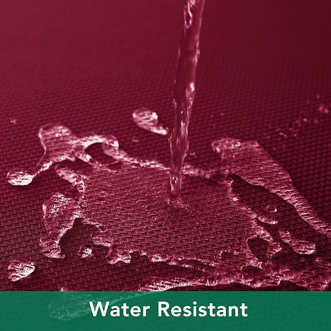 Biscaynebay Textured Fabric Christmas Square Tablecloths 54x54 Inches, Burgundy Water Resistant Tablecloths for Dining, Kitchen, Wedding, Parties etc. Machine Washable