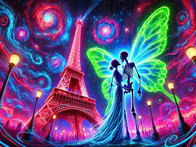 BlissYard Blacklight Skull Tapestry UV Reactive Tapestry 78x59 Inch Black Light Butterfly Galaxy Planet Glowing Large Neon Wall Hanging for Living Room Bedroom Decor Teens