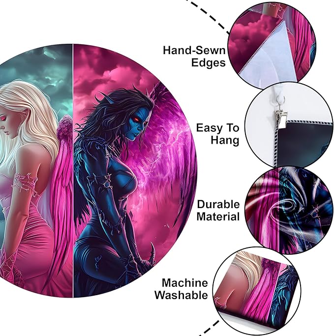 Blacklight Tapestry,WingTapestry Glow In The Dark,UV Reactive Black Light Upright Posters Wall Hanging for Bedroom Dorm Living Room Backdrop Decor (wing7, 79L" x 59W")