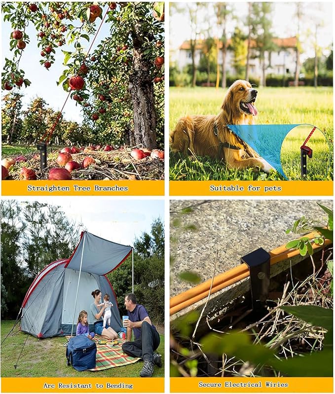 24Pcs Metal Garden Landscape Edging Stakes Black,10in anchoring Stakes Landscape Anchoring Spikes for Terrace Board, Grass Barrier, Landscape Edging Coil, Garden Liner, Bender Board